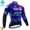 Radtrikot Winter Thermal Fleece Fdj Suez 2024